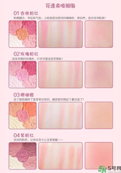canmake花瓣腮紅色號對比圖？canmake五色花瓣腮紅試色