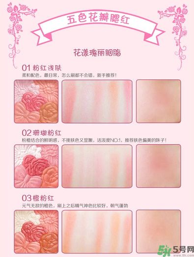 canmake花瓣腮紅色號對比圖？canmake五色花瓣腮紅試色