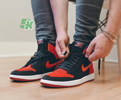 air jordan 1 flyknit banned上腳怎么樣？aj1編織款毛線鞋上腳效果