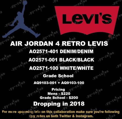 levis與air jordan 4聯(lián)名系列有哪幾款？