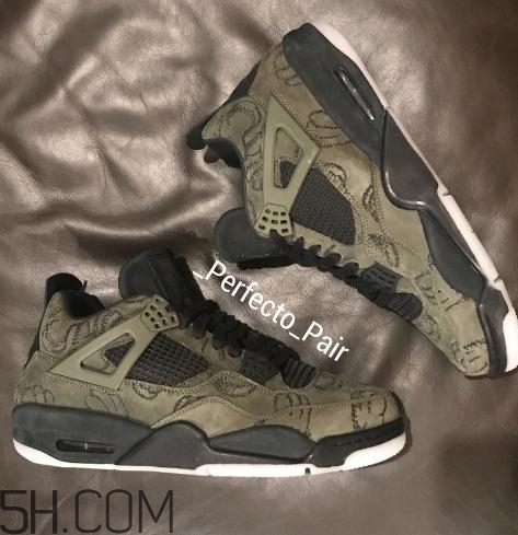 kaws與air jordan 4聯(lián)名橄欖綠版本實物什么樣？