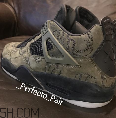 kaws與air jordan 4聯(lián)名橄欖綠版本實物什么樣？